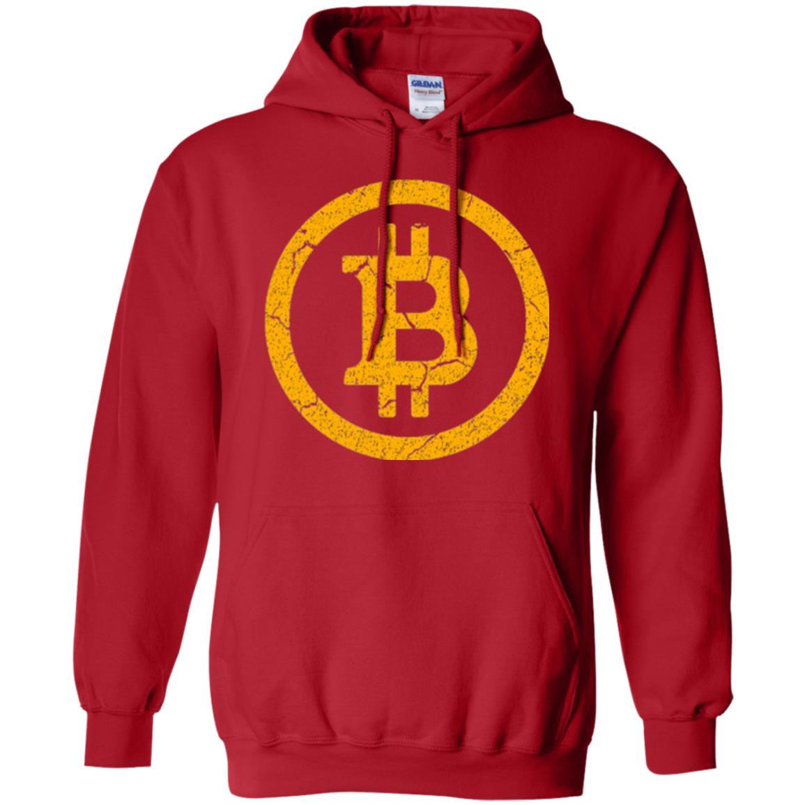 Bitcoin T-shirt Vintage Worn Distressed Look Design Red