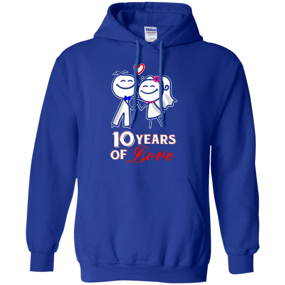 10th Anniversary T-shirt 10 Years Of Love Royal
