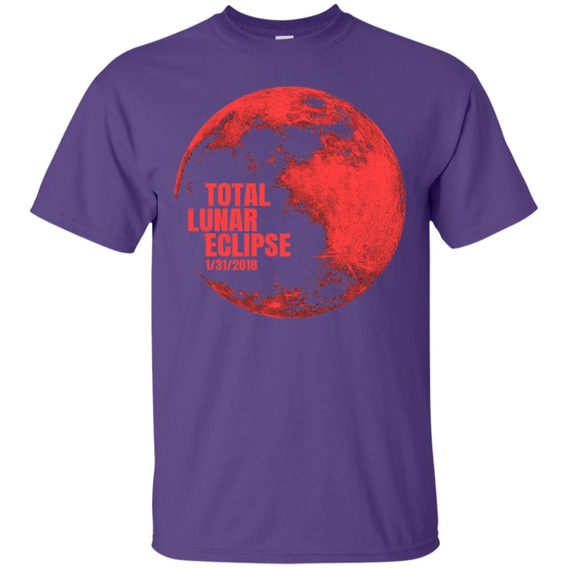 Total Lunar Eclipse 2018 Blood Full Red Moon T-shirt Purple