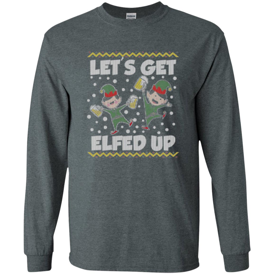 Christmas T-shirt Let_s Get Elfed Up Dark Heather