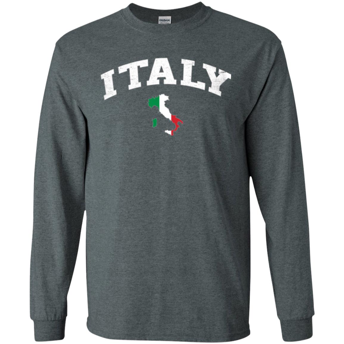 Italy T-shirt Flag Map Dark Heather