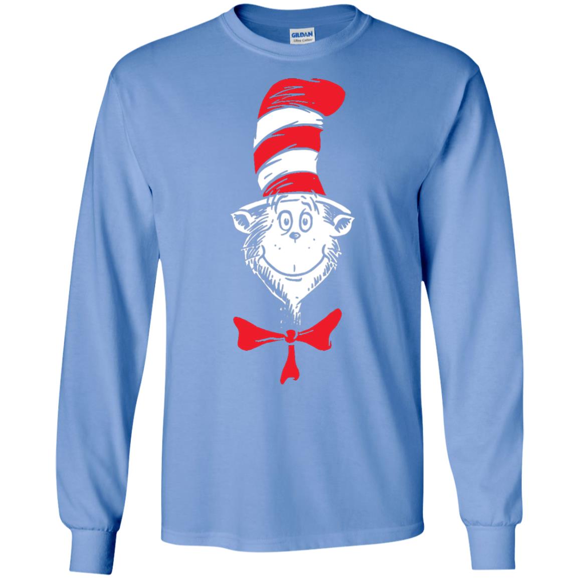 Dr. Seuss The Cat In The Hat Face T-shirt Carolina Blue