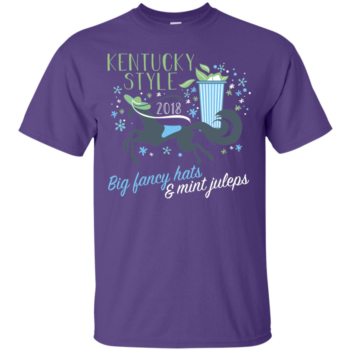 Kentucky Style Horse Big Funny Hats And Mint Juleps 2018 Shirt Purple