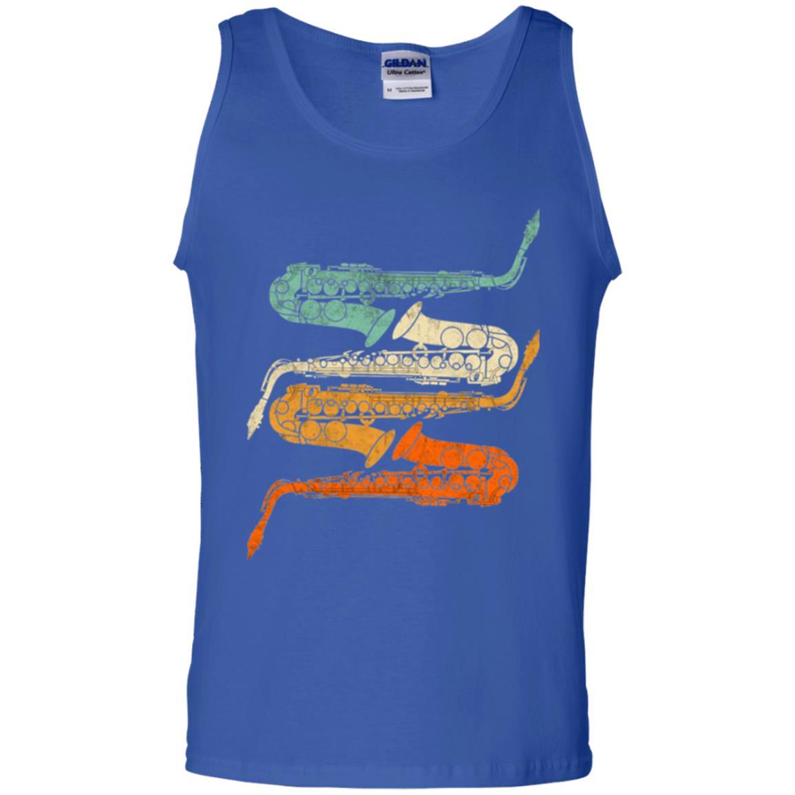 Saxophonist T-shirt Vintage Retro 70s Saxophone Royal