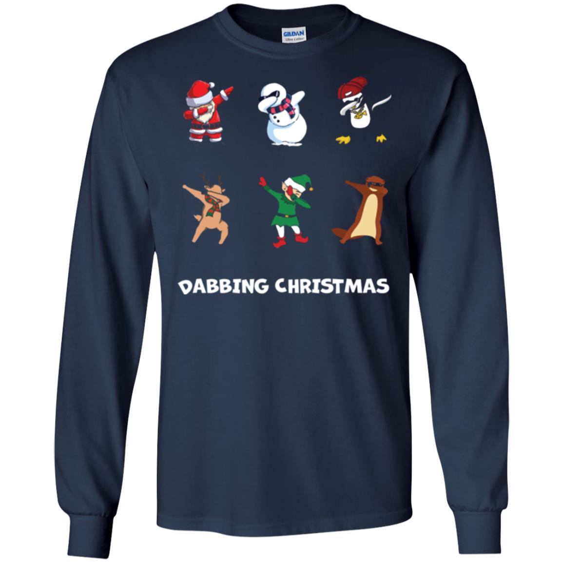 Dabbing Christmas T-shirt Navy