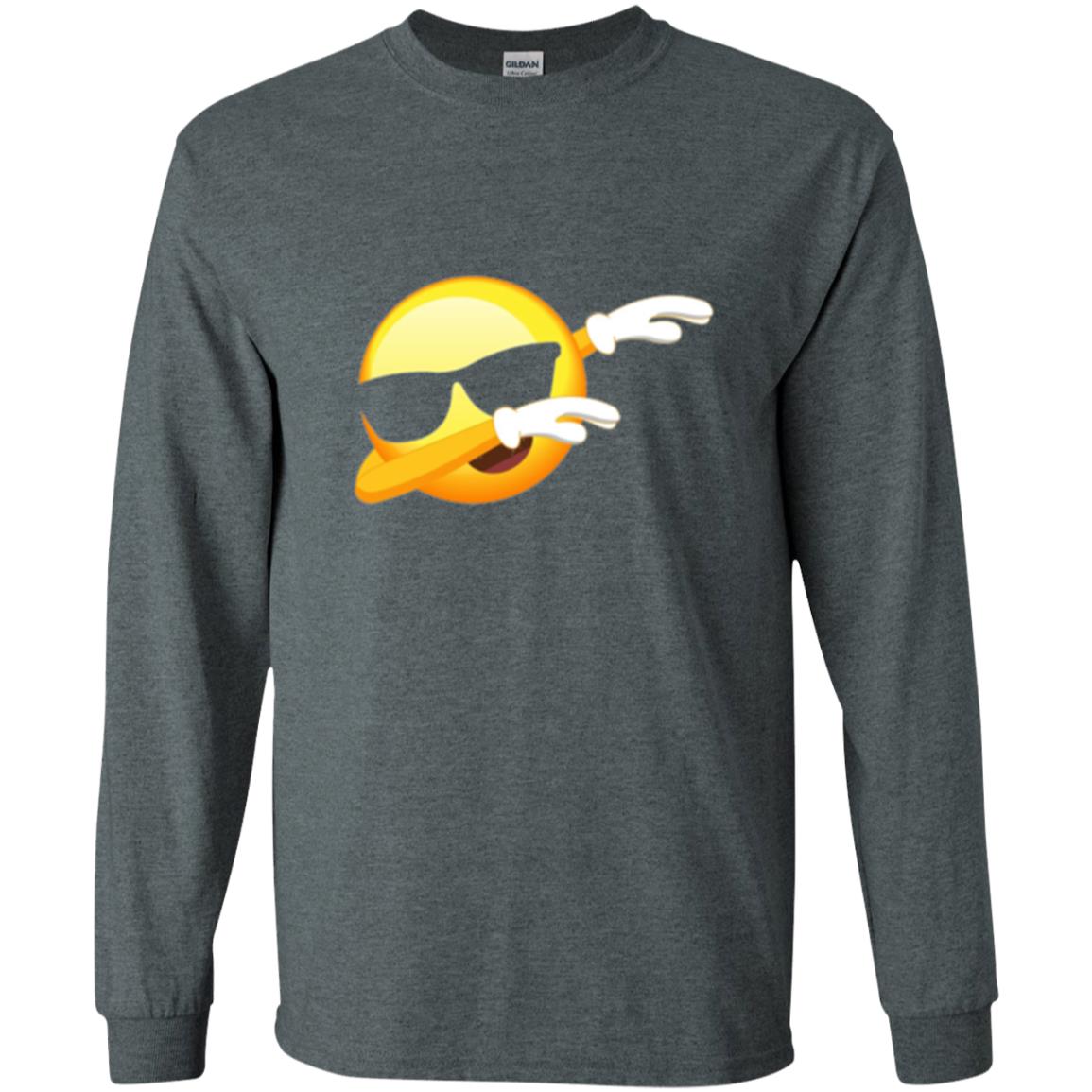 Funny Dabbing Emoji Cool Emoji Dab T-shirt Dark Heather
