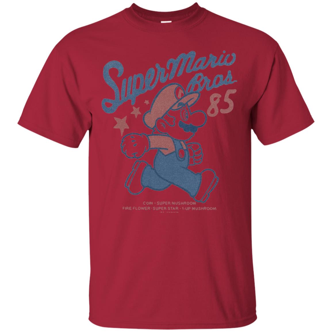 Nintendo Super Mario Brothers 85 Vintage Stars T-shirt Cardinal