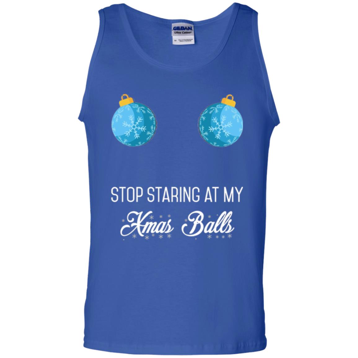 Christmas T-shirt Stop Staring At My Xmas Balls Royal