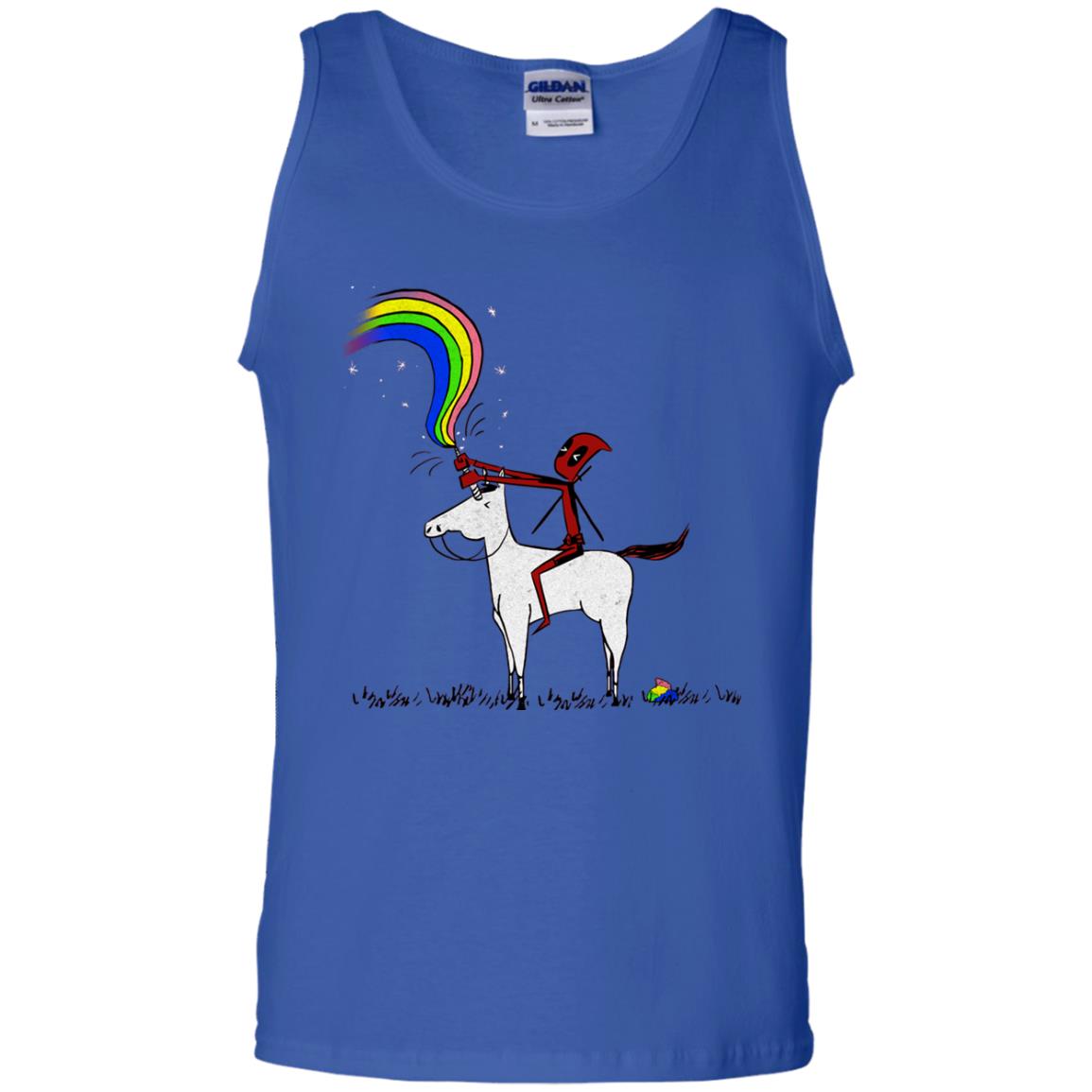 Deadpool With Unicorn Movie T-shirt Royal