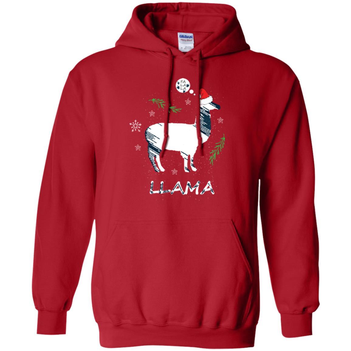 Christmas T-shirt Fa La La La Llama T-shirt Red