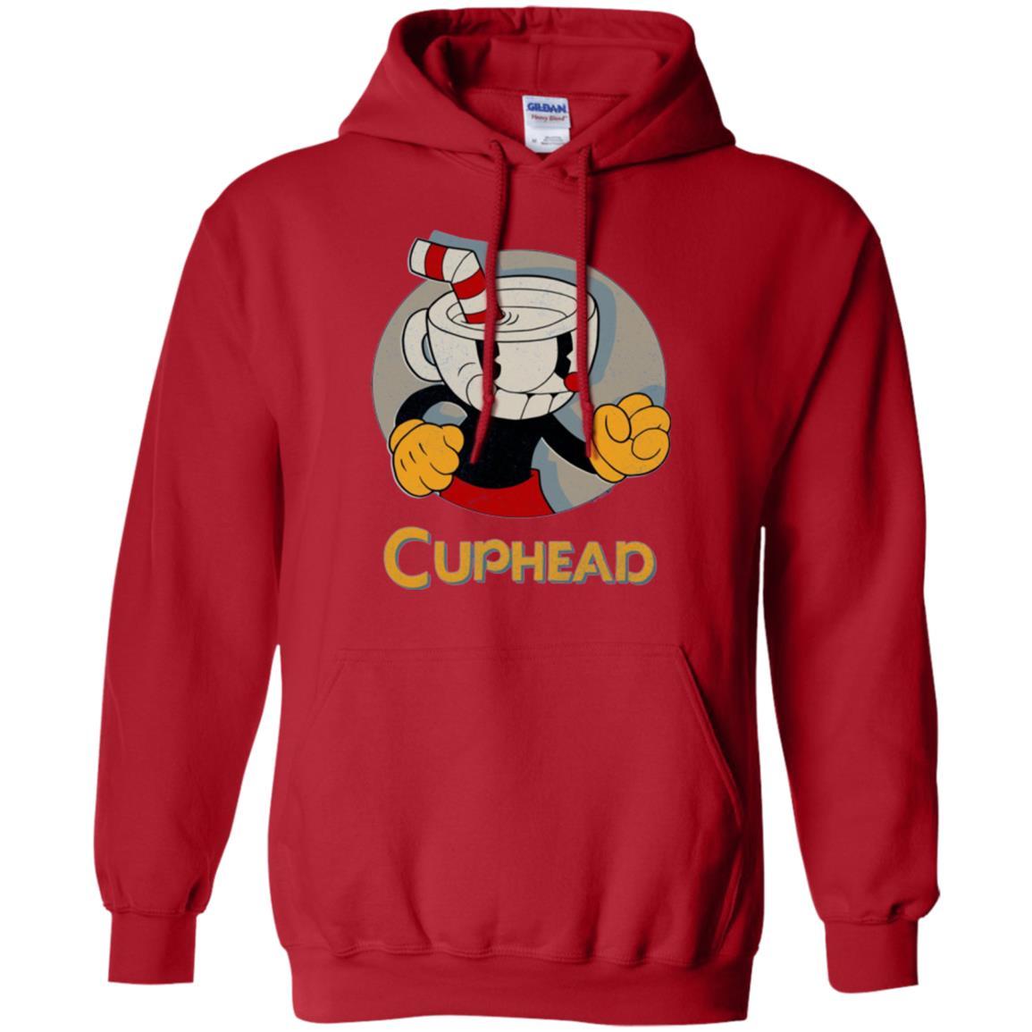 Cuphead Circle Shadow Profile Vintage Graphic T-shirt Red