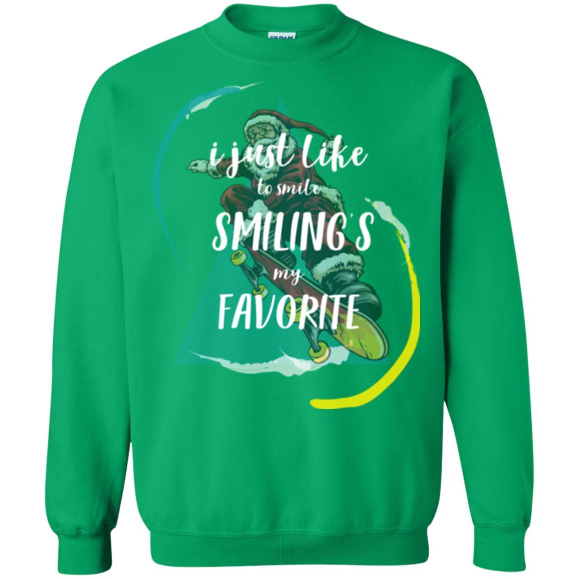Christmas T-shirt I Just Like To Smile Smiling My Favorite Irish Green