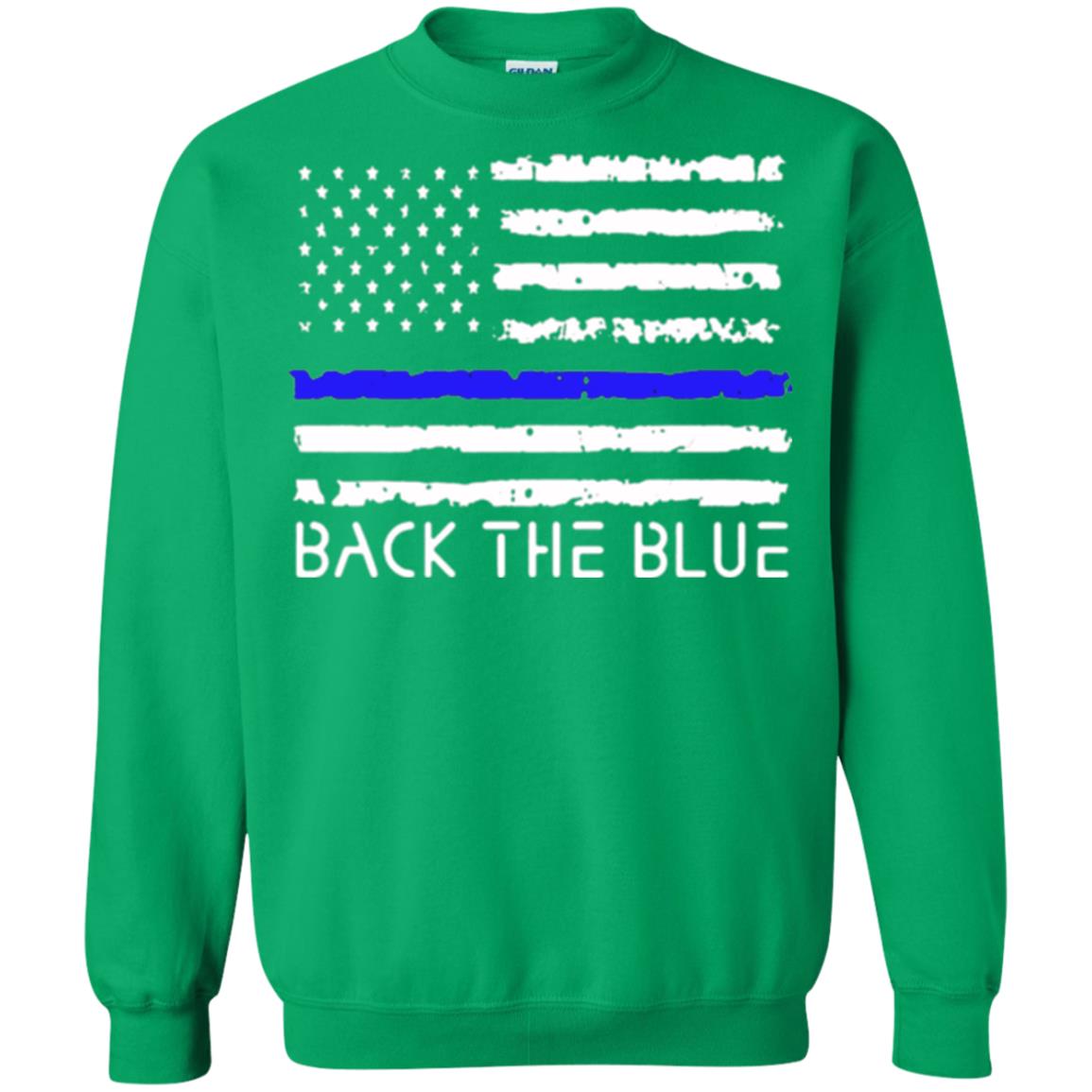 Thin Blue Line T-shirt Back The Blue Irish Green