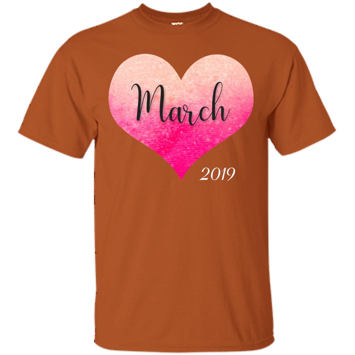 Pregnancy Reveal Announcement Party March 2019 Shirt Texas Orange