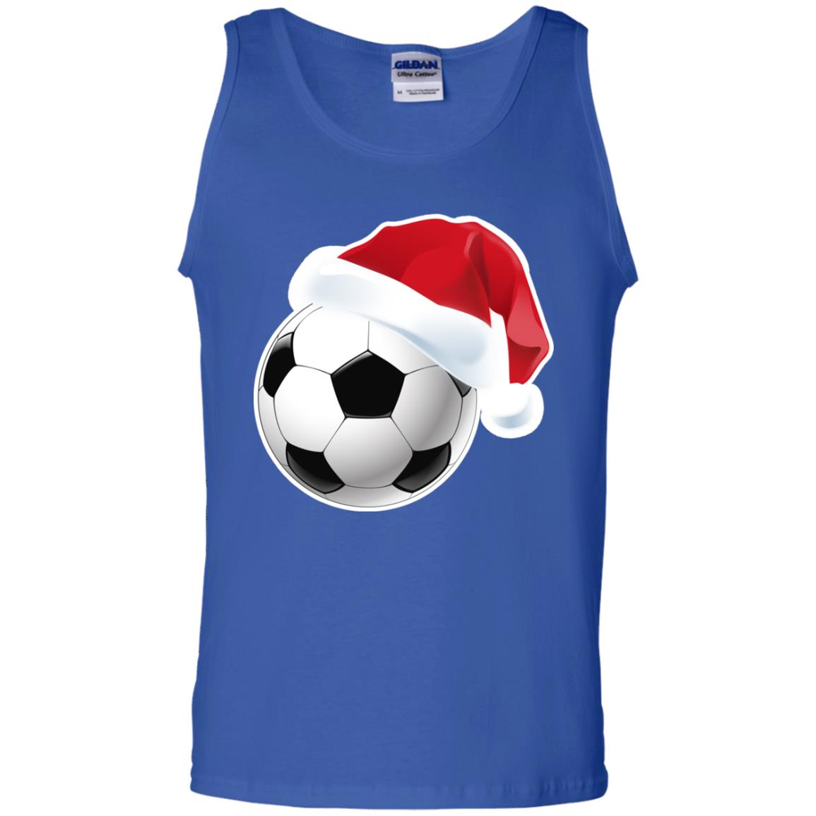 Soccer With Santa Claus Hat X-mas Shirt For Soccer Lovers Royal