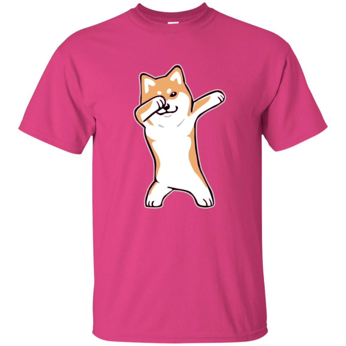 Dog Lover T-shirt Dabbing Shiba Inu Doge Heliconia