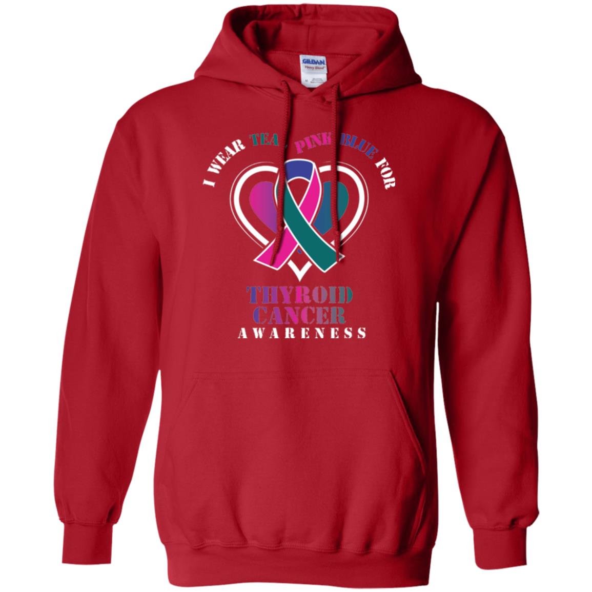 Thyroid Cancer Awareness T-shirt I Wear Teal Pink Blue For Red