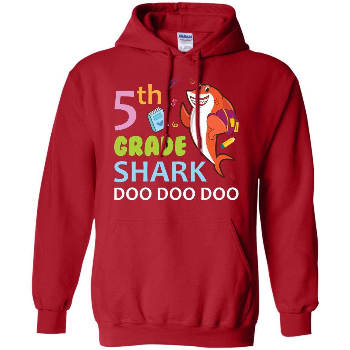 5th Grade Shark Doo Doo Doo Back To School T-shirt Red
