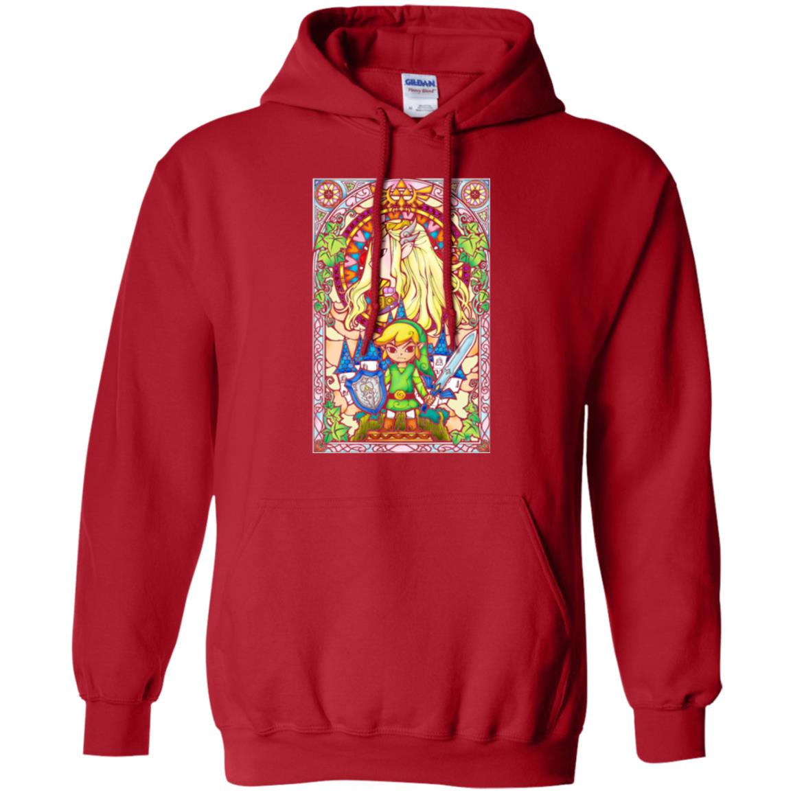 Nintendo Zelda Link T-shirt The Princess Stained Glass Red