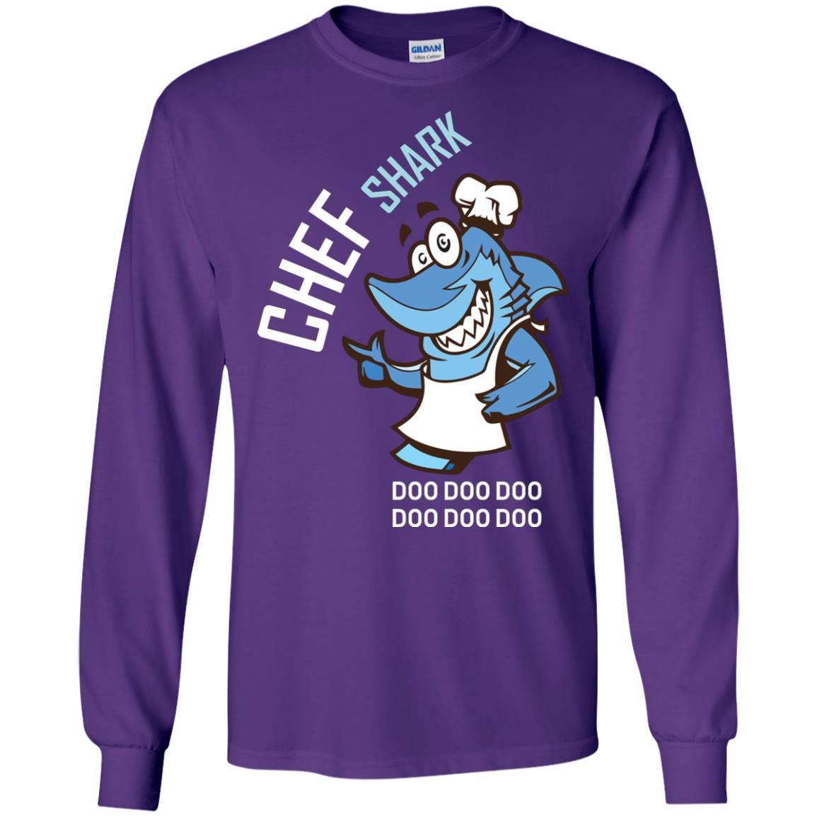 Chef Shark Doo Doo Doo Shirt For Cooker Purple