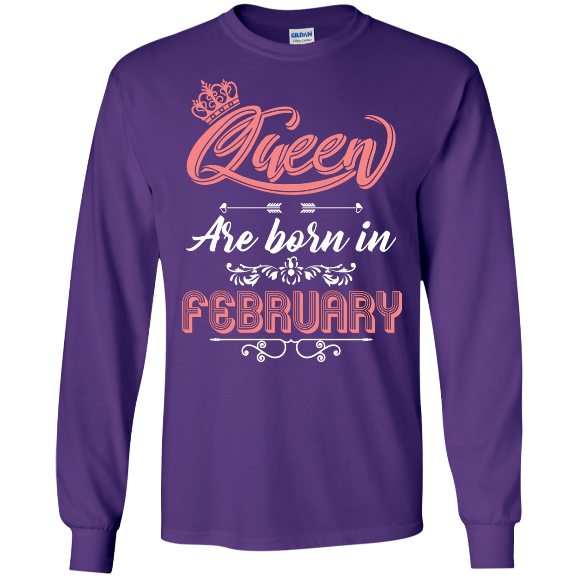 Brithday T-Shirt Queen Are Born In February Purple