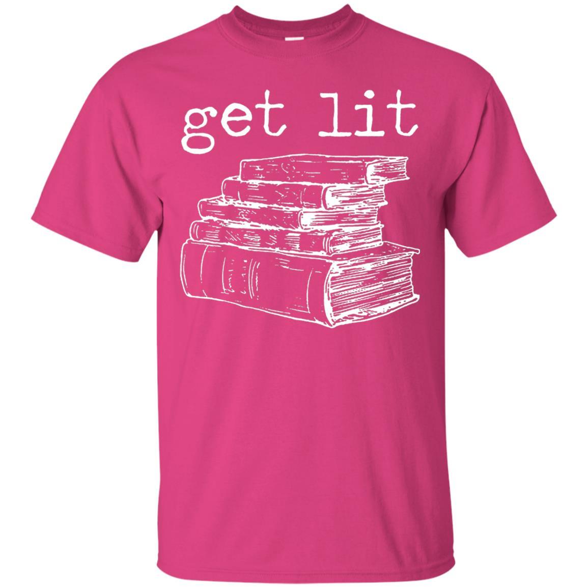 Merry Christmas T-shirt Get Lit Design With Books Heliconia
