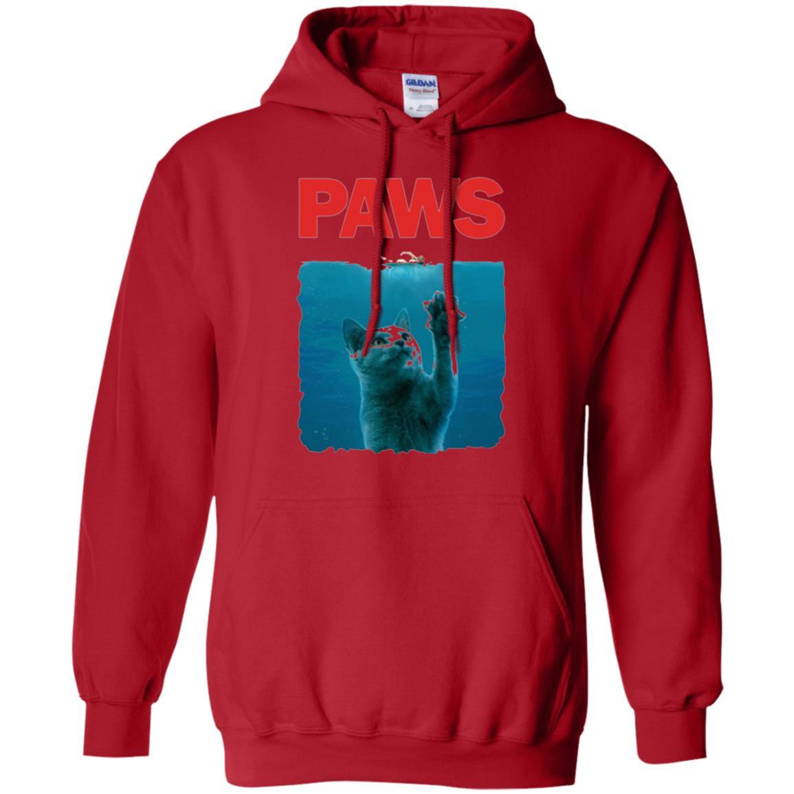 Cat Lover T-shirt Paws Kitten Meow Parody Red