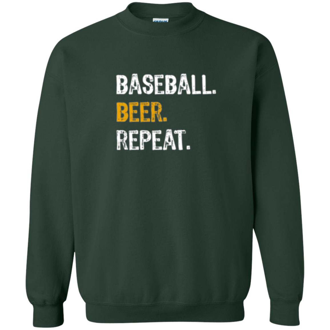 Baseball Lovers T-shirt Baseball Beer Repeat Forest Green