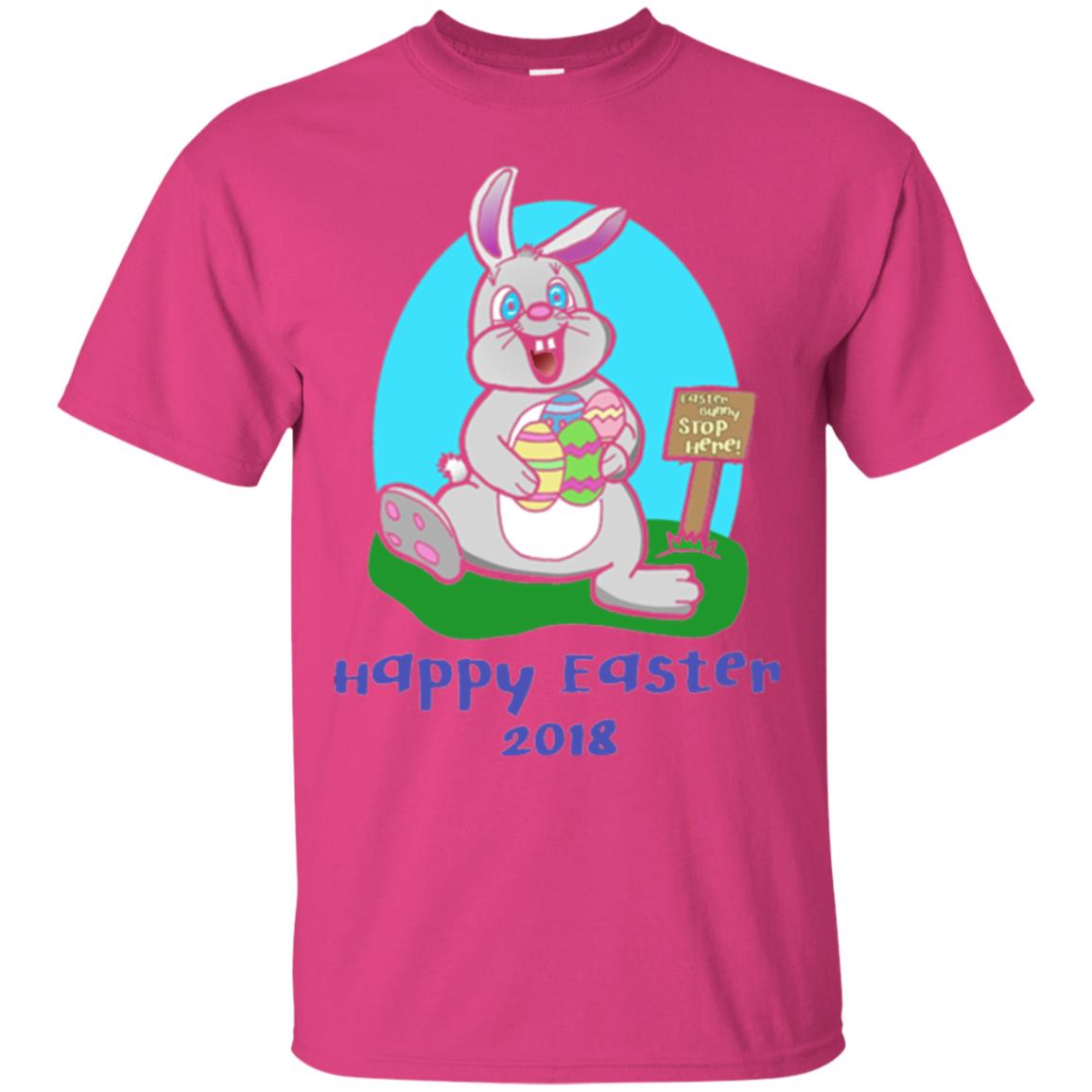Easter Bunny Stop Here Funny Easter Day T-shirt Heliconia