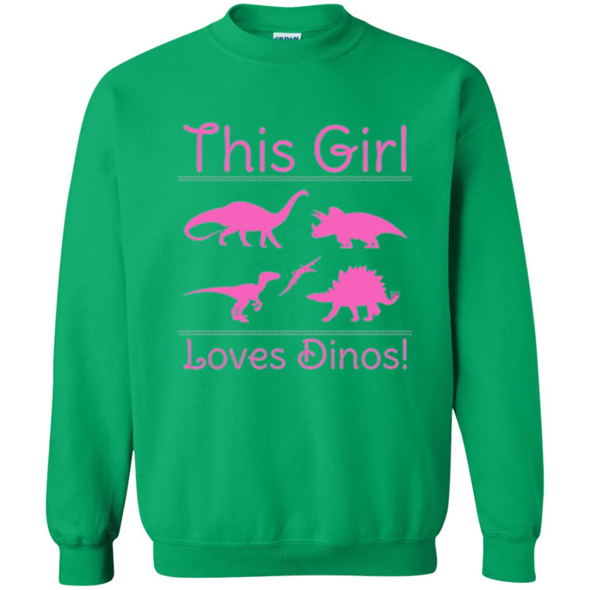 Dinosaur T Shirt This Girl Loves Dinos Irish Green