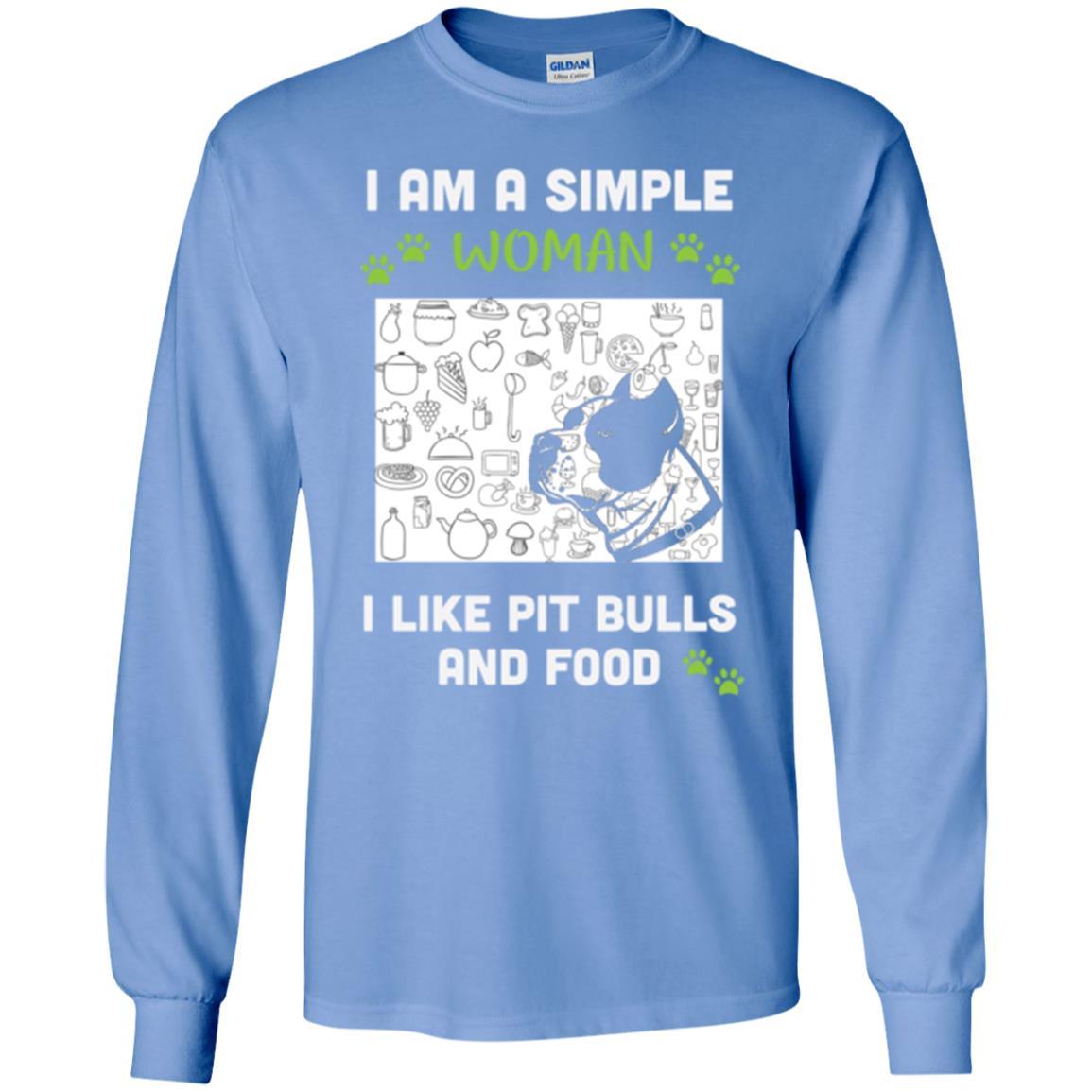 Pitbull Lover T-shirt I Am A Simple Woman I Like Pit Bulls Carolina Blue