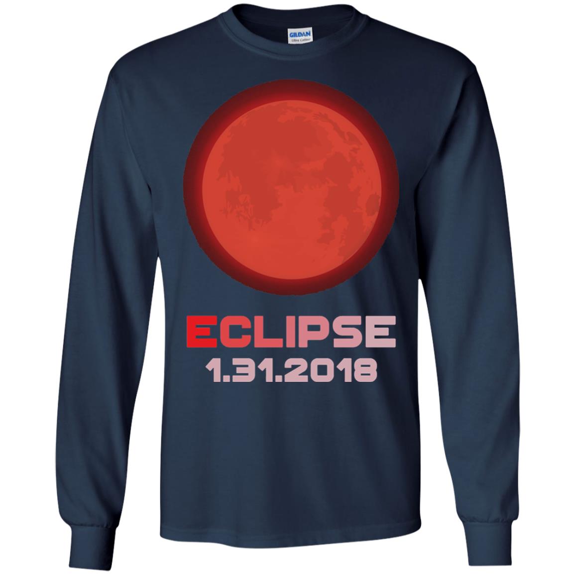 Eclipse January 31st 2018 Total Lunar Eclipse T-shirt Navy