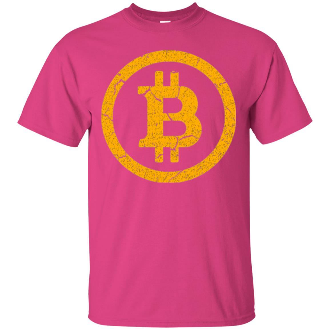 Bitcoin T-shirt Vintage Worn Distressed Look Design Heliconia