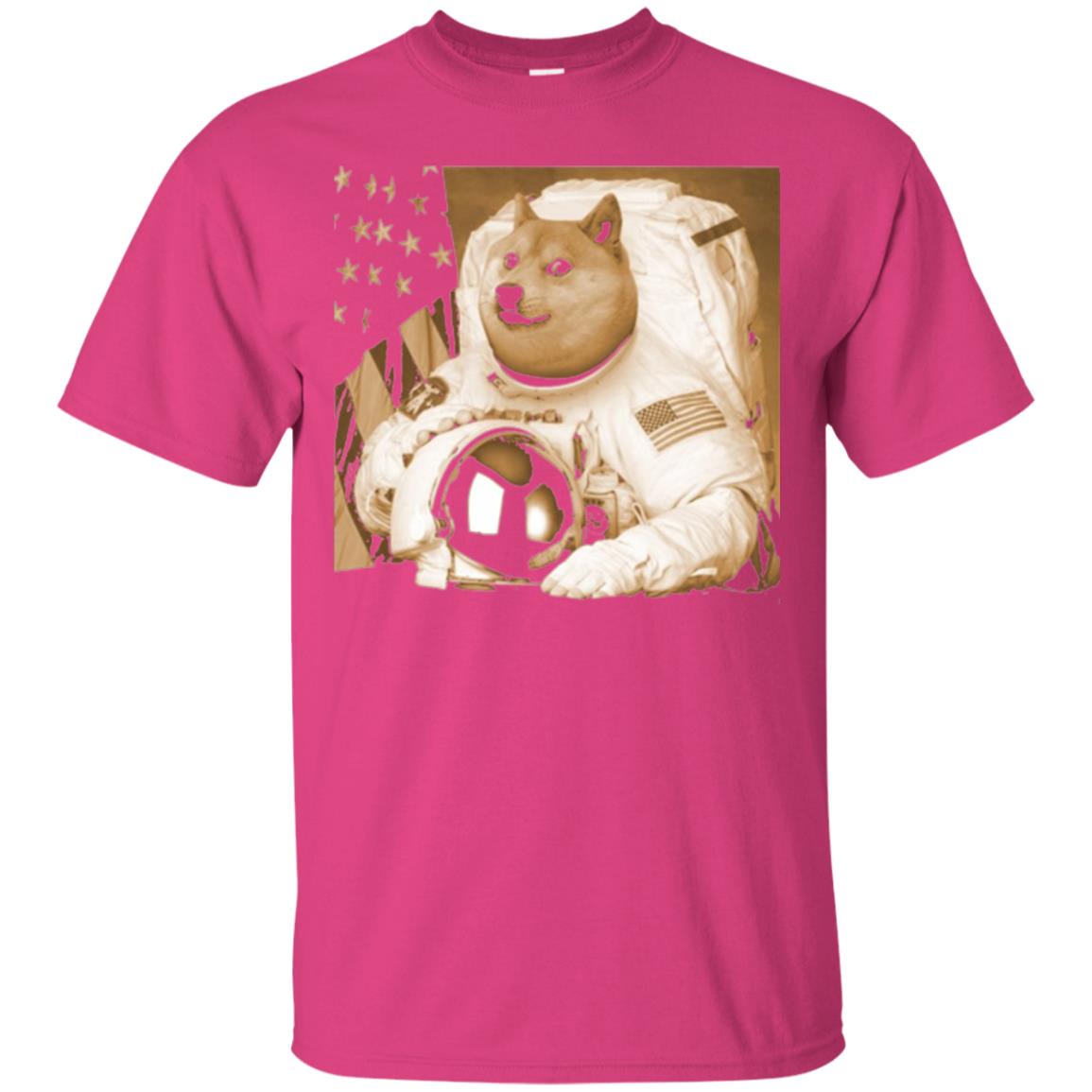 Astronomy T-shirt Dogecoin Moon Astronaut Crypto Heliconia