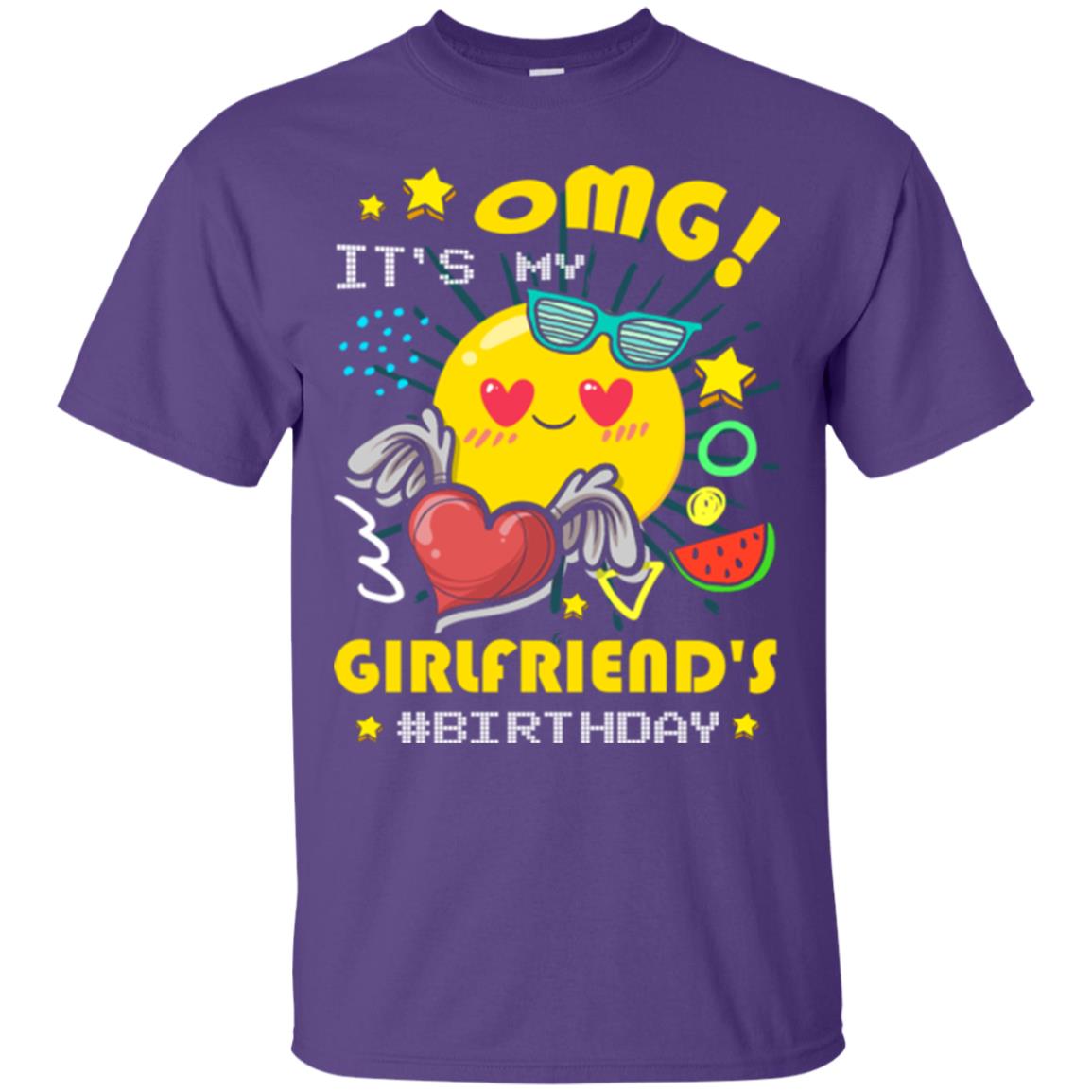 Boyfriend T-shirt Omg It's My Girlfriend's #birthday Purple