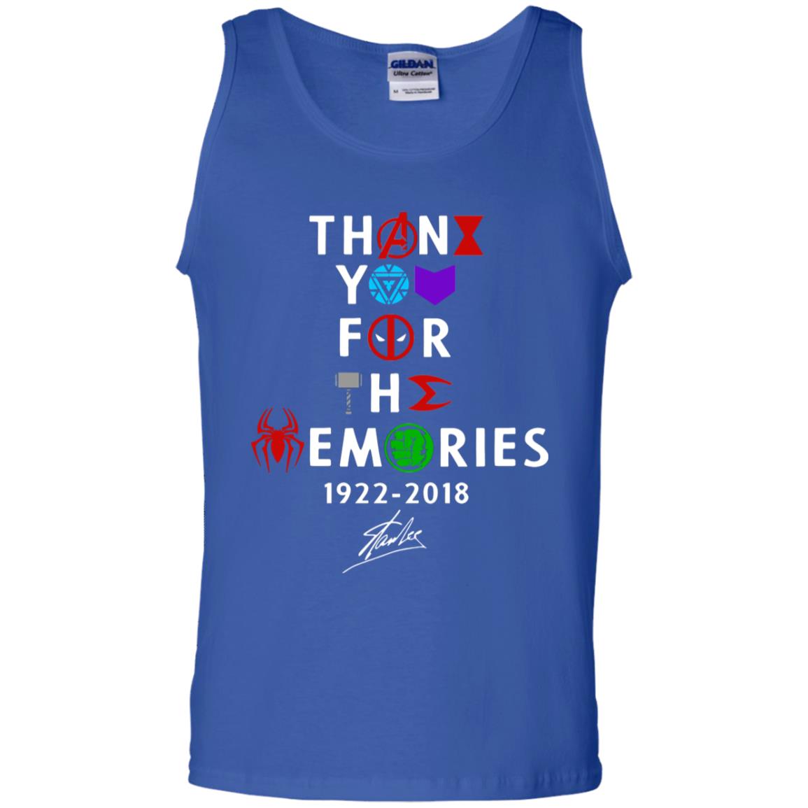 Thank You For The Memories Stan Lee Movie Hero Fan Shirt Royal