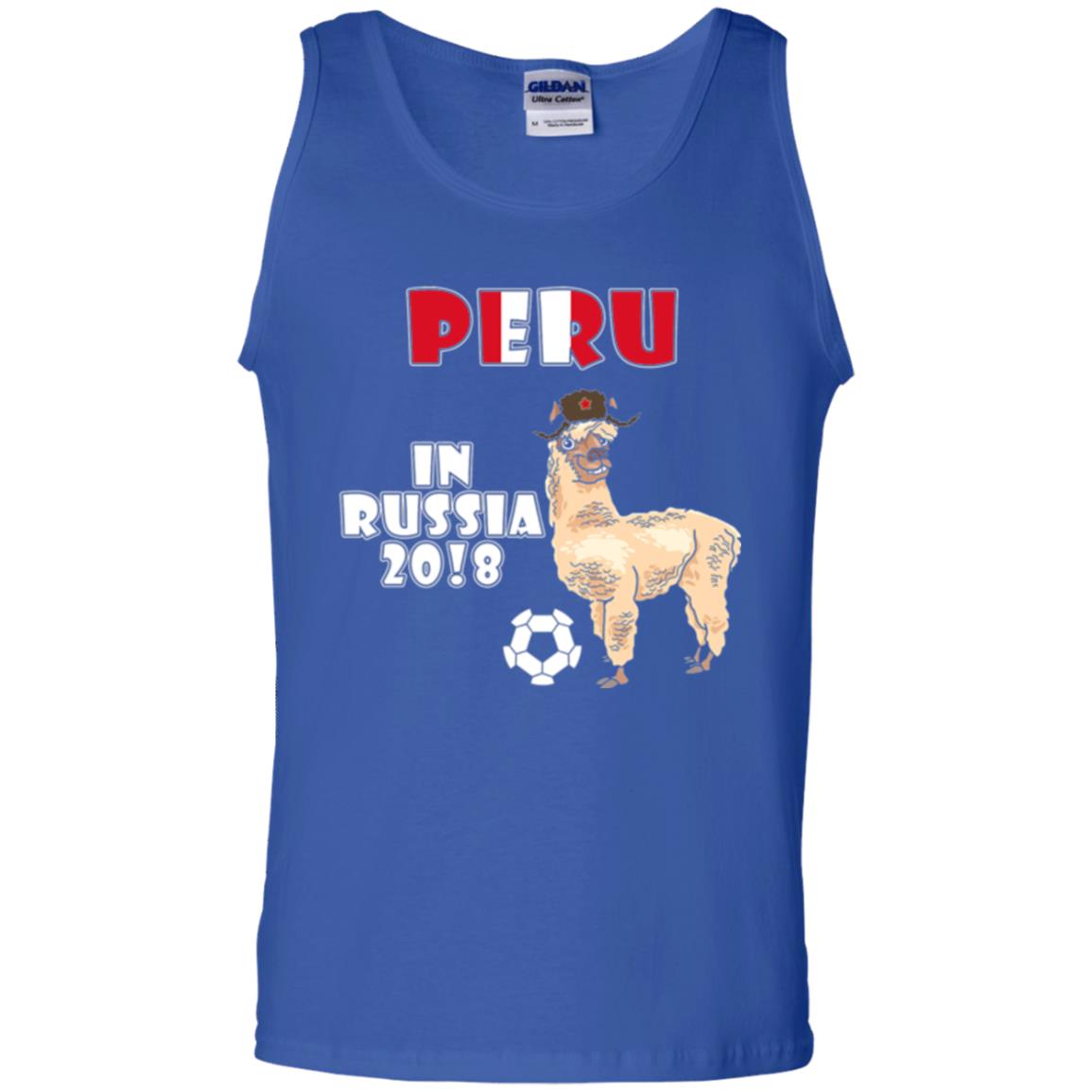 Soccer T-shirt Peru National Team Llama In Russia 2018 Cup Royal