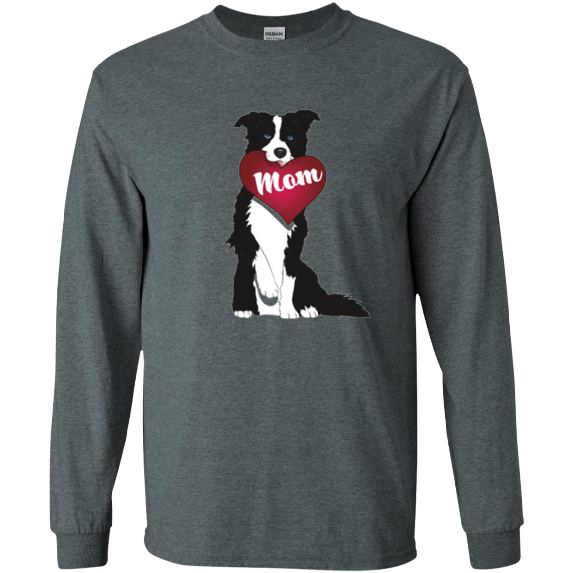 Dog Lover T-sshirt Border Collie Fetching Valentine Heart Dark Heather