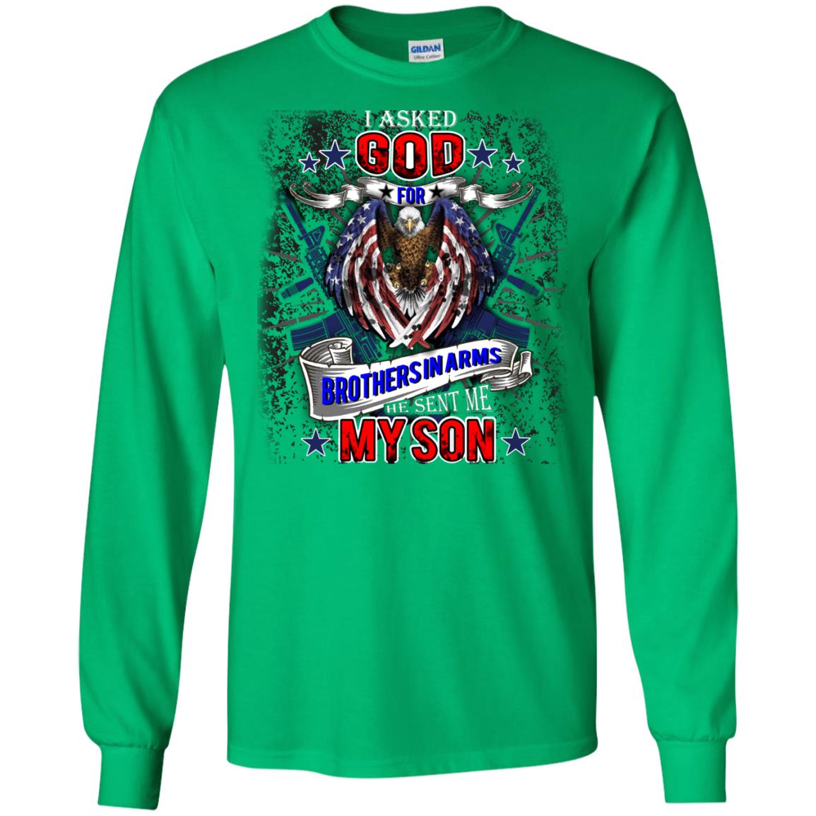 God Sent Me My Veteran Son Daddy T-shirt Irish Green