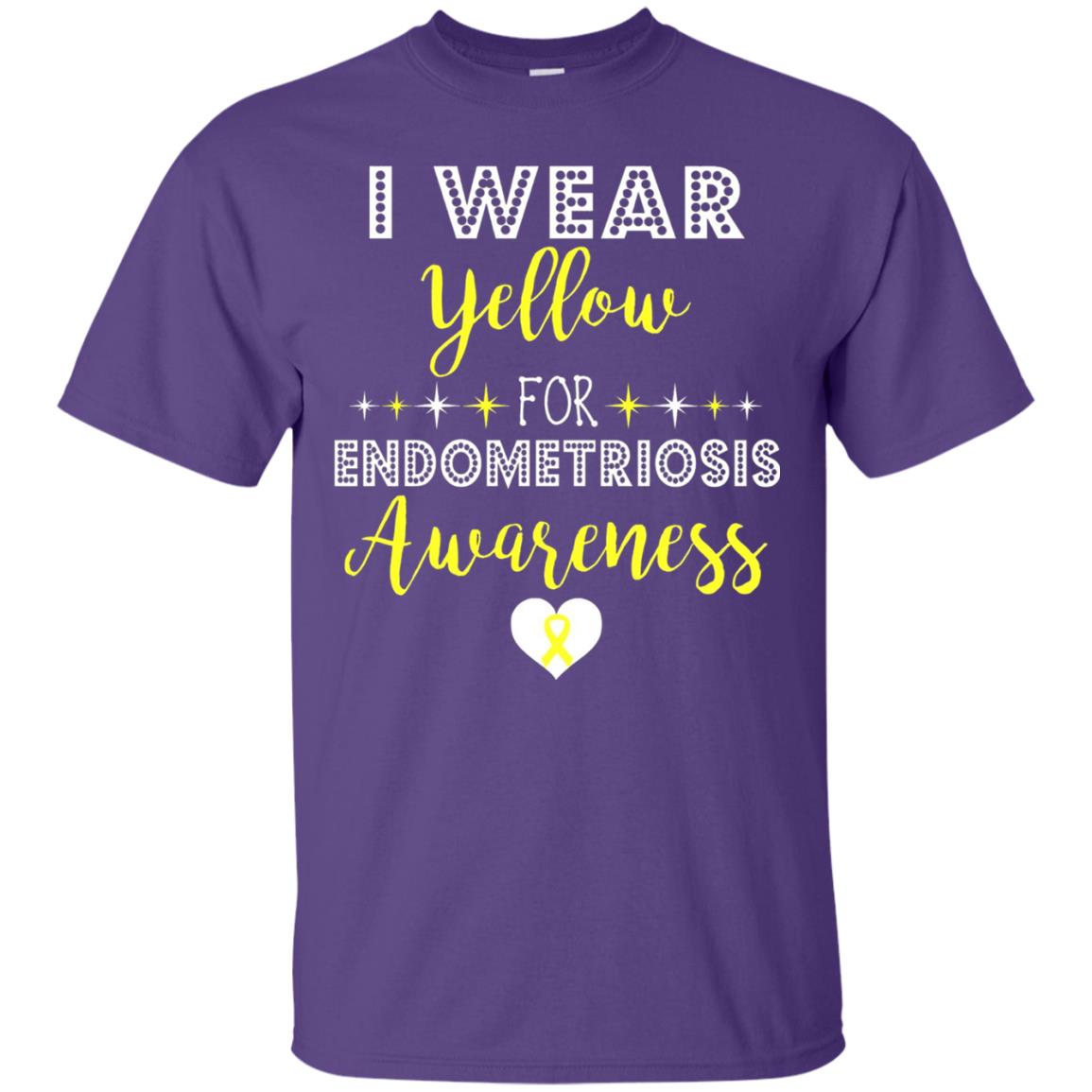 I Wear Yellow For Endometriosis Awareness Support Gift Shirt Purple