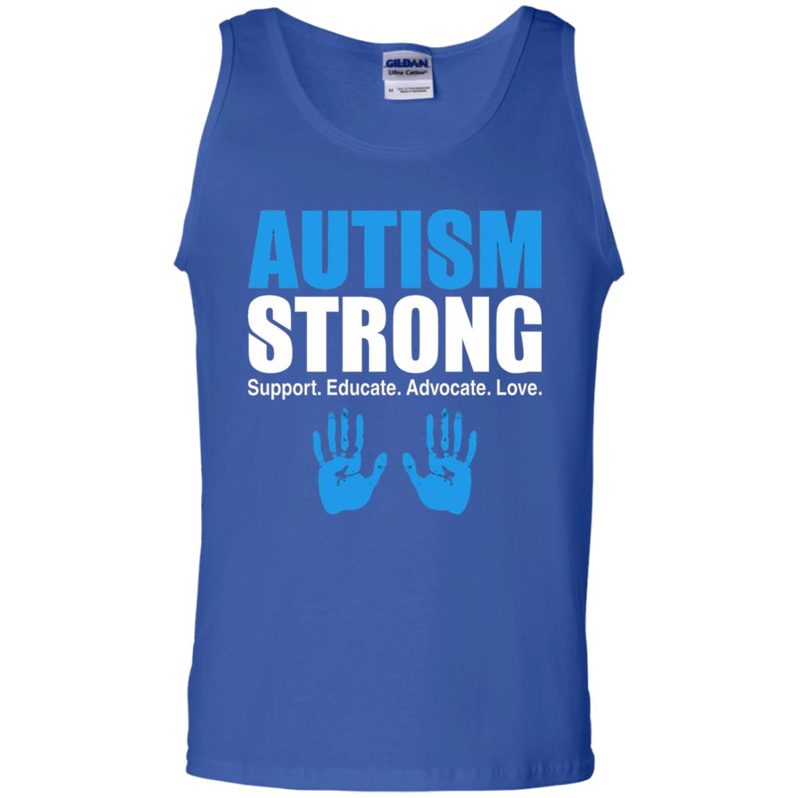Autism Strong Support Educate Advocate Love T-shirt Royal
