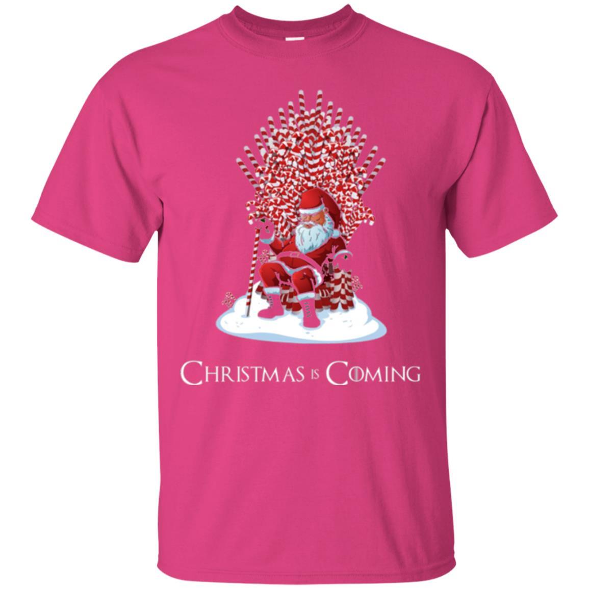 Funny Christmas T-shirt Santa Candy Cane Throne Heliconia