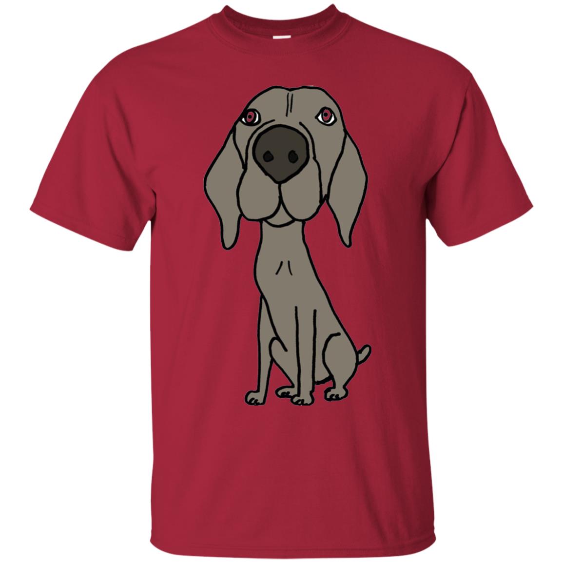 Smiletodaytees Funny Weimaraner Dog Cartoon T-shirt Cardinal