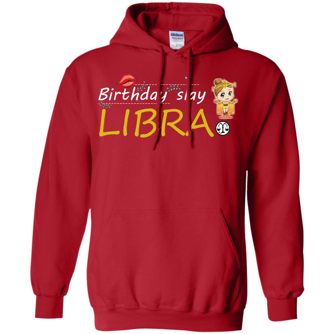 Cute Libra Girl Birthday Lip Slay T-shirt Red
