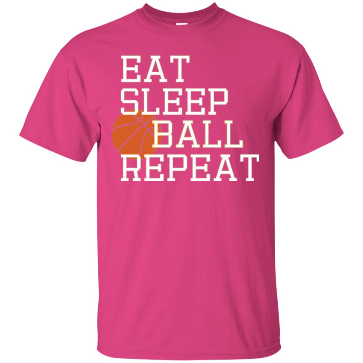 Basketball T-shirt Eat Sleep Basketball Repeat Heliconia