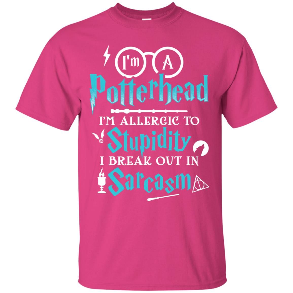 I_m A Potterhead I_m Allergic To Stupidity I Break Out In Sarcasm Harry Potter Fan T-shirt Heliconia