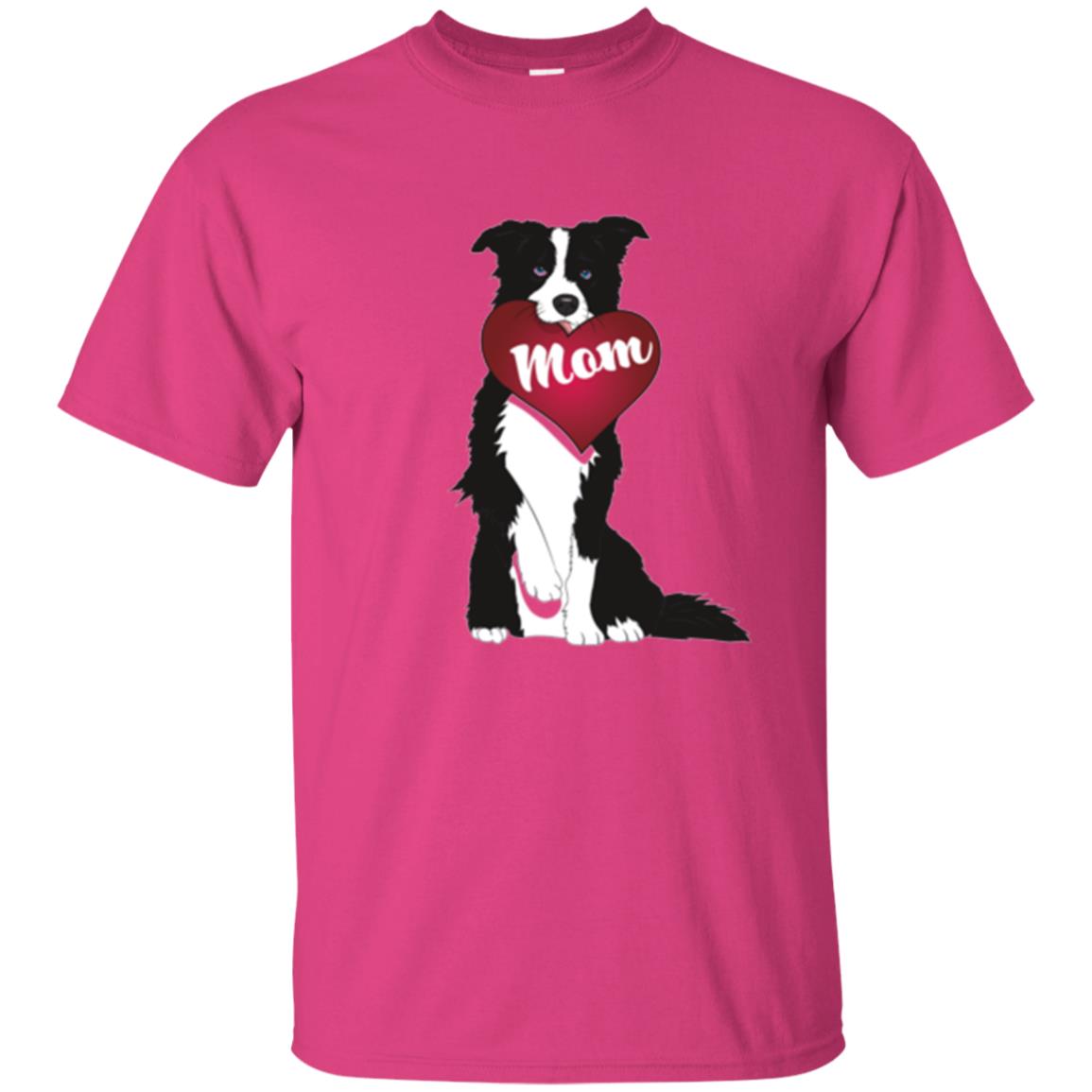 Dog Lover T-sshirt Border Collie Fetching Valentine Heart Heliconia