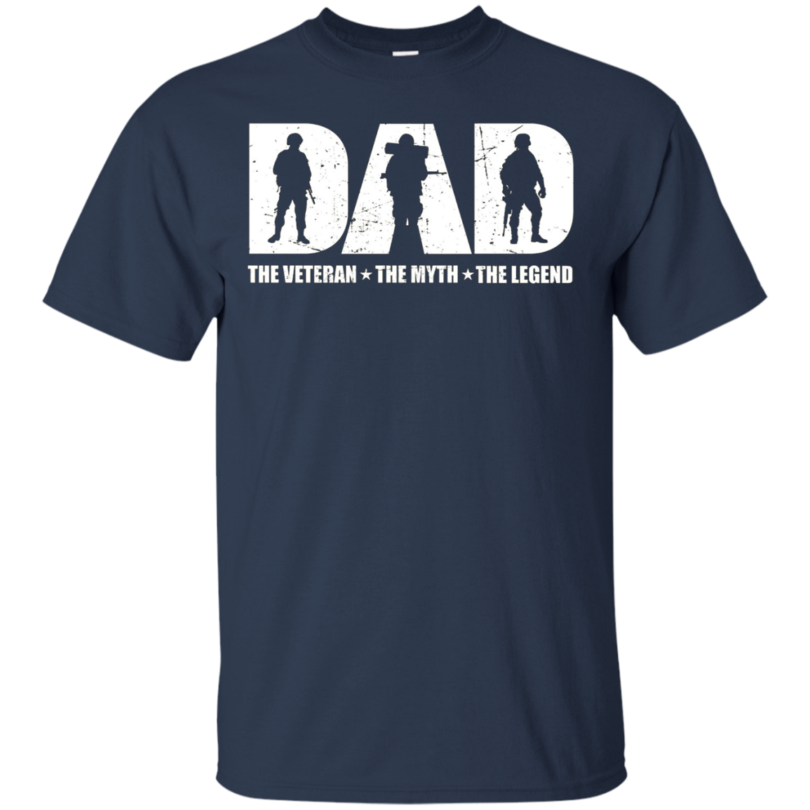 The Veteran. The Myth. The Legend Fathers Day T-shirt Navy