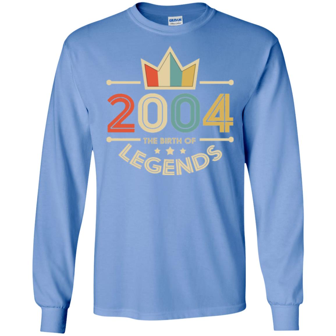 Brithday T-shirt Vintage 2004 The Birth Of Legends Carolina Blue