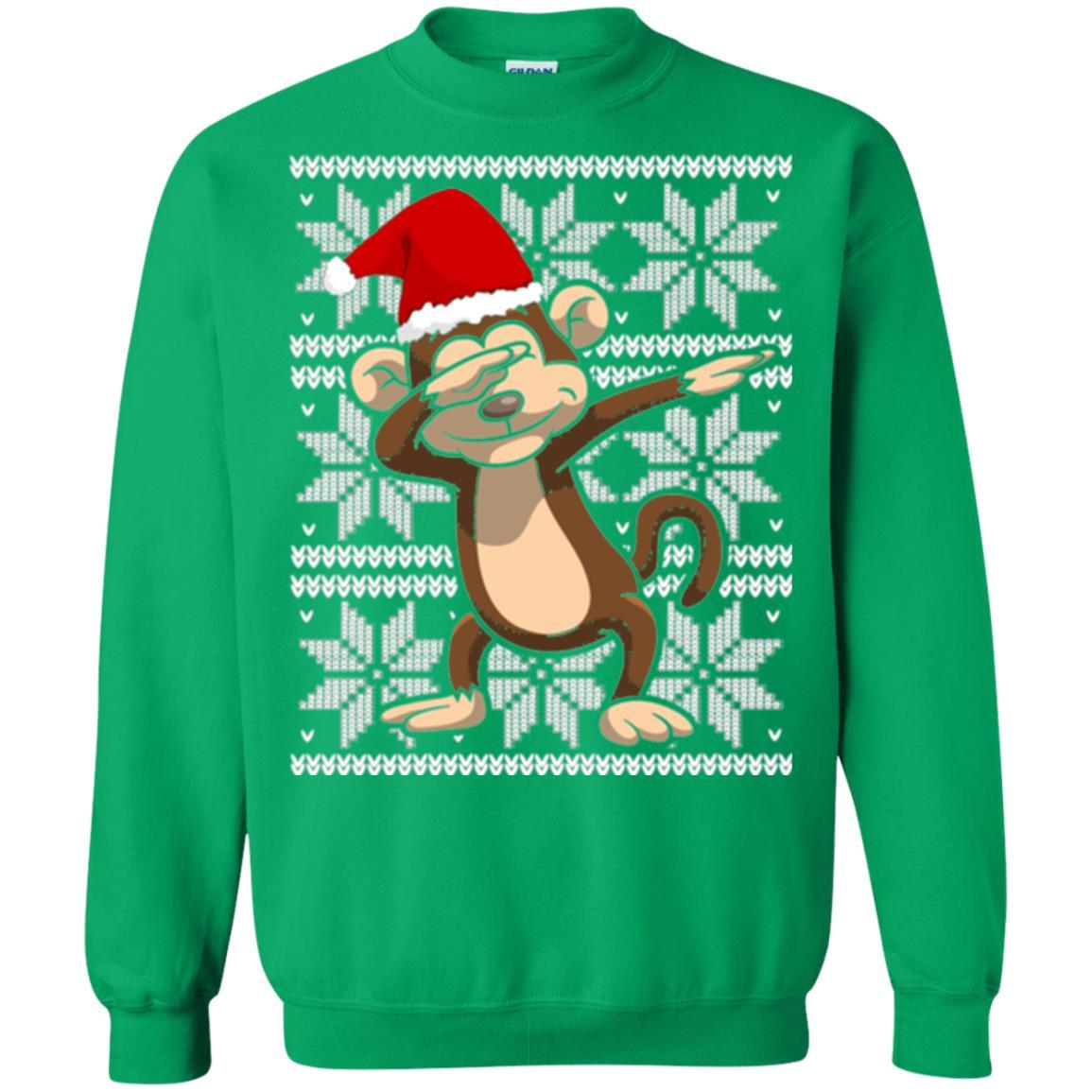 Christmas T-shirt Dabbing Monkey Irish Green